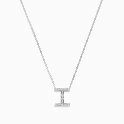 Necklaces & Pendants|Effy Jewelry 14K White Gold Diamond Initial "I" Pendant