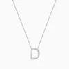 Necklaces & Pendants|Effy Jewelry 14K White Gold Diamond Initial "D" Pendant