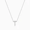 Necklaces & Pendants|Effy Jewelry 14K White Gold Diamond Initial "T" Pendant