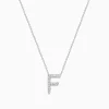 Necklaces & Pendants|Effy Jewelry 14K White Gold Diamond Initial "F" Pendant