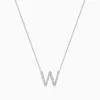 Necklaces & Pendants|Effy Jewelry 14K White Gold Diamond Initial "W" Pendant