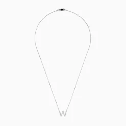 Necklaces & Pendants|Effy Jewelry 14K White Gold Diamond Initial "W" Pendant