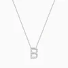 Necklaces & Pendants|Effy Jewelry 14K White Gold Diamond Initial "B" Pendant
