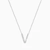 Necklaces & Pendants|Effy Jewelry 14K White Gold Diamond Initial "V" Pendant
