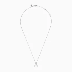 Necklaces & Pendants|Effy Jewelry 14K White Gold Diamond Initial "A" Pendant