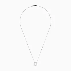 Necklaces & Pendants|Effy Jewelry 14K White Gold Diamond Initial "O" Pendant