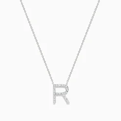 Necklaces & Pendants|Effy Jewelry 14K White Gold Diamond Initial "R" Pendant