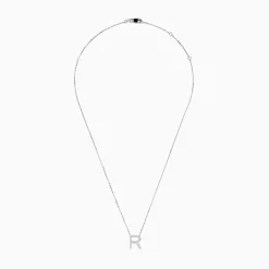 Necklaces & Pendants|Effy Jewelry 14K White Gold Diamond Initial "R" Pendant