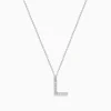 Necklaces & Pendants|Effy Jewelry 14K White Gold Diamond Initial "L" Pendant