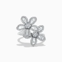 Rings|Effy Jewelry 14K White Gold Diamond Multi Flower Ring