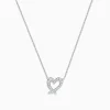 Necklaces & Pendants|Effy Jewelry 14K White Gold Diamond Open Heart Necklace
