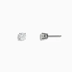 Earrings|Effy Jewelry 14K White Gold Diamond Solitaire Stud Earrings, 1.0 TCW