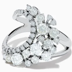 Rings|Effy Jewelry 14K White Gold Diamond Wave Ring