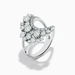 Rings|Effy Jewelry 14K White Gold Diamond Wave Ring