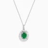 Necklaces & Pendants|Effy Jewelry 14K White Gold Emerald and Diamond Pendant