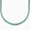 Necklaces & Pendants|BH Multi 14K White Gold Emerald and Diamond Tennis Necklace
