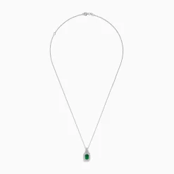Necklaces & Pendants|Effy Jewelry 14K White Gold Emerald u0026 Diamond Pendant, 1.25 TCW