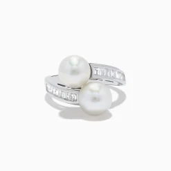 Rings|Effy Jewelry 14K White Gold Fresh Water Pearl and Diamond Ring