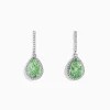 Earrings|Effy Jewelry 14K White Gold Green Amethyst and Diamond Drop Earrings