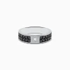 Mens|Effy Jewelry 14K White Gold Men's Black and White Diamond Ring, 1.15 TCW