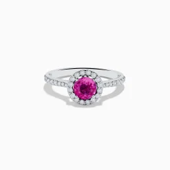 Rings|Effy Jewelry 14K White Gold Pink Sapphire and Diamond Ring