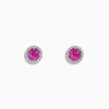 Earrings|Effy Jewelry 14K White Gold Pink Sapphire and Diamond Stud Earrings