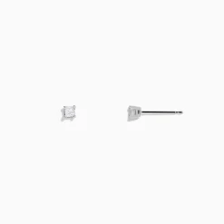 Earrings|Effy Jewelry 14K White Gold Princess Cut Diamond Solitaire Stud Earrings, 0.14 TCW