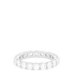 Rings|Louis Creations 14K White Gold Prong Set Diamond Eternity Band, 2.00 TCW