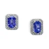 Earrings|Effy Jewelry 14K White Gold Tanzanite and Diamond Earrings, 1.96 TCW