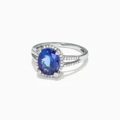 Rings|Effy Jewelry 14K White Gold Tanzanite and Diamond Ring, 3.09 TCW