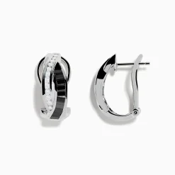 Earrings|Effy Jewelry 14K White Gold White and Black Diamond Earrings