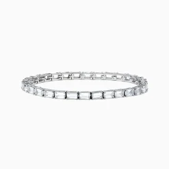 Bracelets|Effy Jewelry 14K White Gold White Sapphire Tennis Bracelet