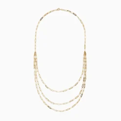 Necklaces & Pendants|Richline Group 14K Yellow Gold 18" Layered Paperclip Chain Necklace
