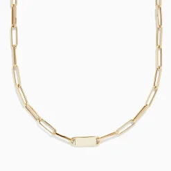 Necklaces & Pendants|Richline Group 14K Yellow Gold 18" Paperclip Mini ID Necklace