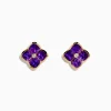 Earrings|Effy Jewelry 14K Yellow Gold Amethyst and Diamond Earrings