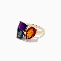 Rings|Effy Jewelry 14K Yellow Gold Amethyst, London Blue Topaz and Citrine Ring