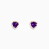 Earrings|BH Multi 14K Yellow Gold Amethyst Trillion Cut Stud Earrings
