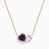 Necklaces & Pendants|Effy Jewelry 14K Yellow Gold Amethyst, White Topaz, and Diamond Necklace