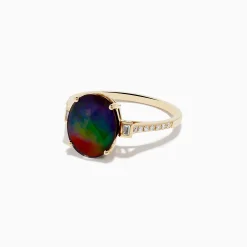 Rings|Effy Jewelry 14K Yellow Gold Ammolite and Diamond Ring