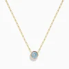 Necklaces & Pendants|Effy Jewelry 14K Yellow Gold Aquamarine Bezel Paperclip Chain Pendant