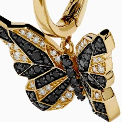 Earrings|Effy Jewelry 14K Yellow Gold Black and White Diamond Butterfly Earrings