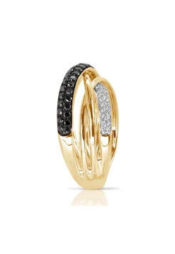 Rings|Effy Jewelry 14K Yellow Gold Black and White Diamond Ring, 0.62 TCW