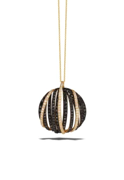 Necklaces & Pendants|Effy Jewelry 14K Yellow Gold Black and White Diamond Pendant, 1.39 TCW