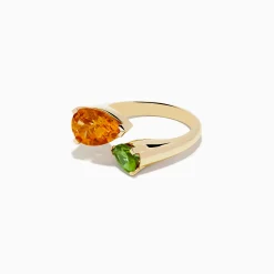 Rings|Effy Jewelry 14k Yellow Gold Citrine and Peridot Toi Et Moi Ring