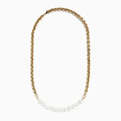 Necklaces & Pendants|Effy Jewelry 14K Yellow Gold Cultured Fresh Water Pearl u0026Gold Chain Necklace