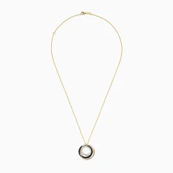 Necklaces & Pendants|Effy Jewelry 14K Yellow Gold Diamond and Black Diamond Circles Pendant