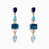 Earrings|Effy Jewelry 14K Yellow Gold Diamond Blue Topaz, Iolite and Apatite Earrings