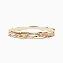 Bracelets|Effy Jewelry 14K Yellow Gold Diamond Crossover Bracelet