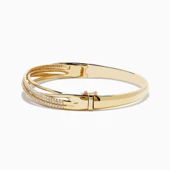Bracelets|Effy Jewelry 14K Yellow Gold Diamond Crossover Bracelet