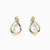 Earrings|Effy Jewelry 14K Yellow Gold Diamond Fresh Water Pearl Drop Earrings